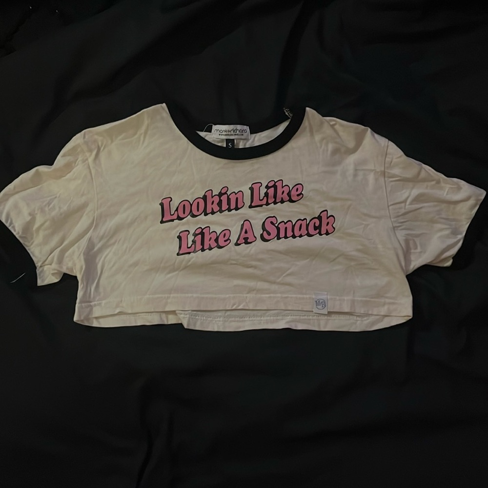 “Looking Like A Snack” extreme unisex crop top by Marek + Richard. - Picture 2 of 6